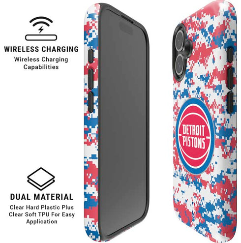 NBA Detroit Pistons Digi Camo iPhone 16 Plus Magsafe Impact Case